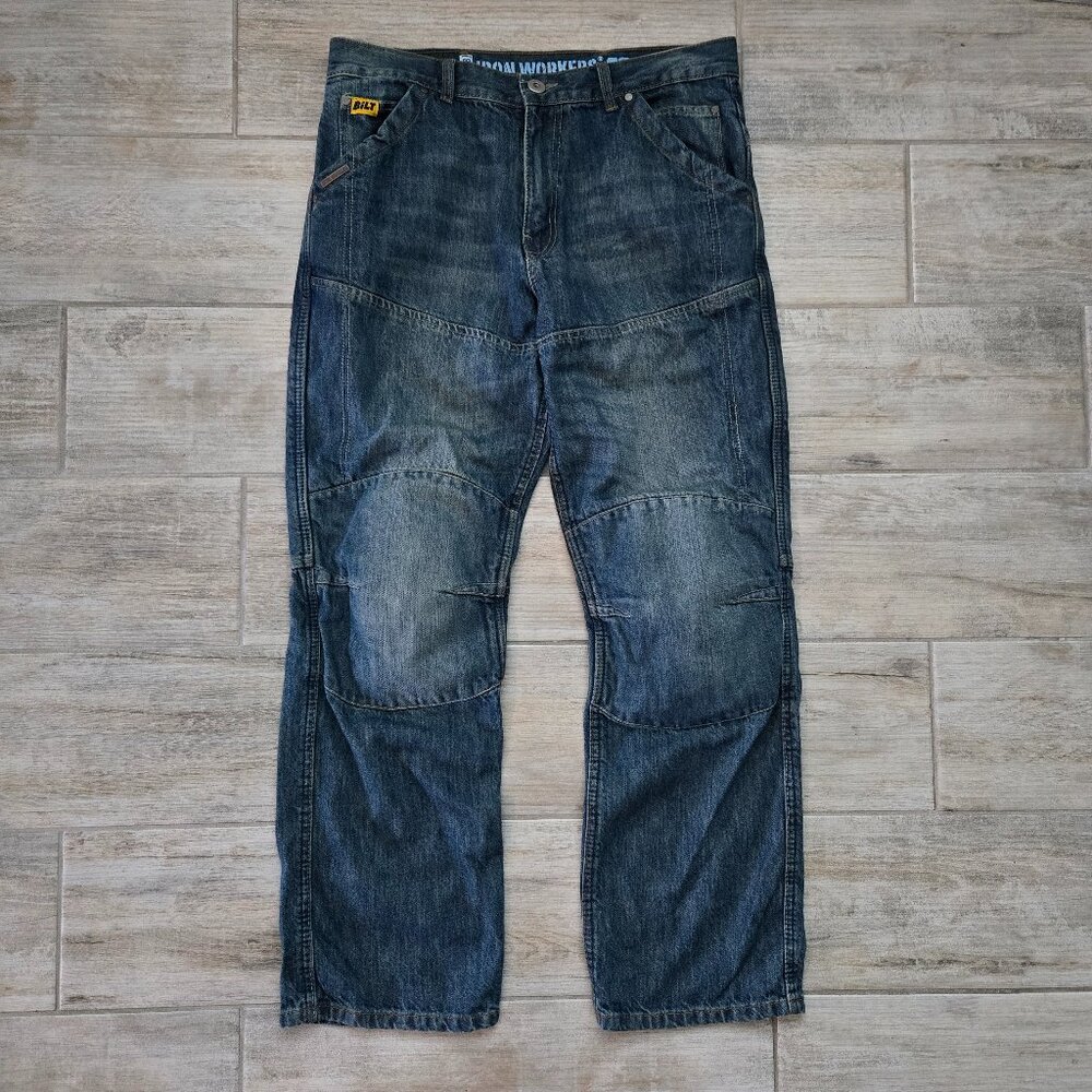 Bilt Iron Workers Jeans Men's 0398 Kevlar Reinforced Denim Removable Knee Pad 34